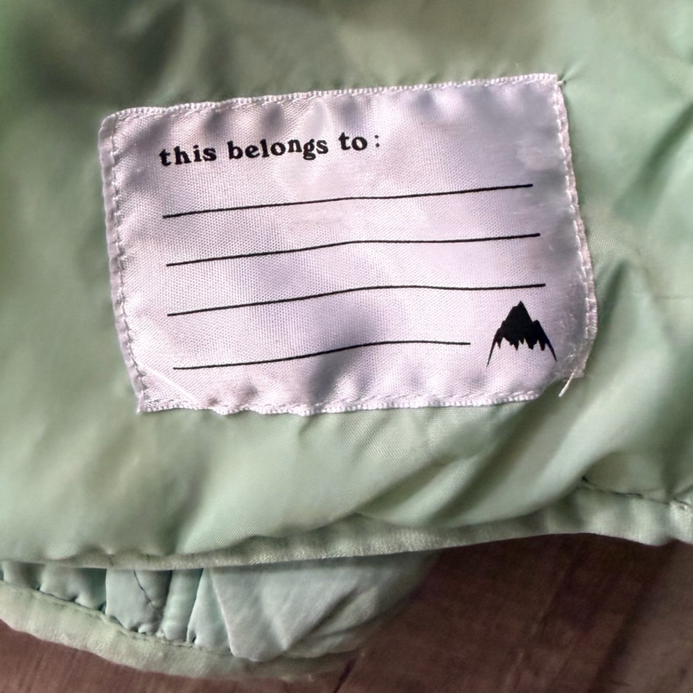 Burton Girls Puffer Mint Green Snow jacket Sz Small - Picture 8 of 8